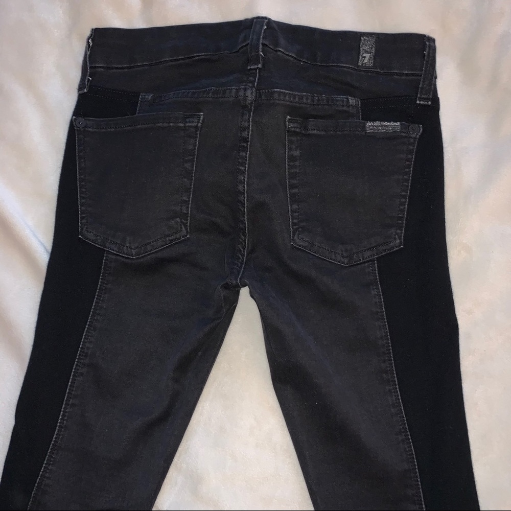 7 for all Mankind skinny jeans with fabric panels